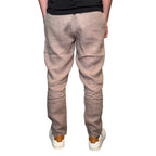 Pantaloni uomo 100% lino tinta unita, vita elasticizzata Made in Italy