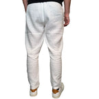 Pantaloni uomo 100% lino tinta unita, vita elasticizzata Made in Italy