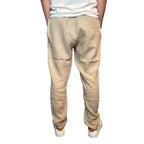 Pantaloni uomo 100% lino tinta unita, vita elasticizzata Made in Italy