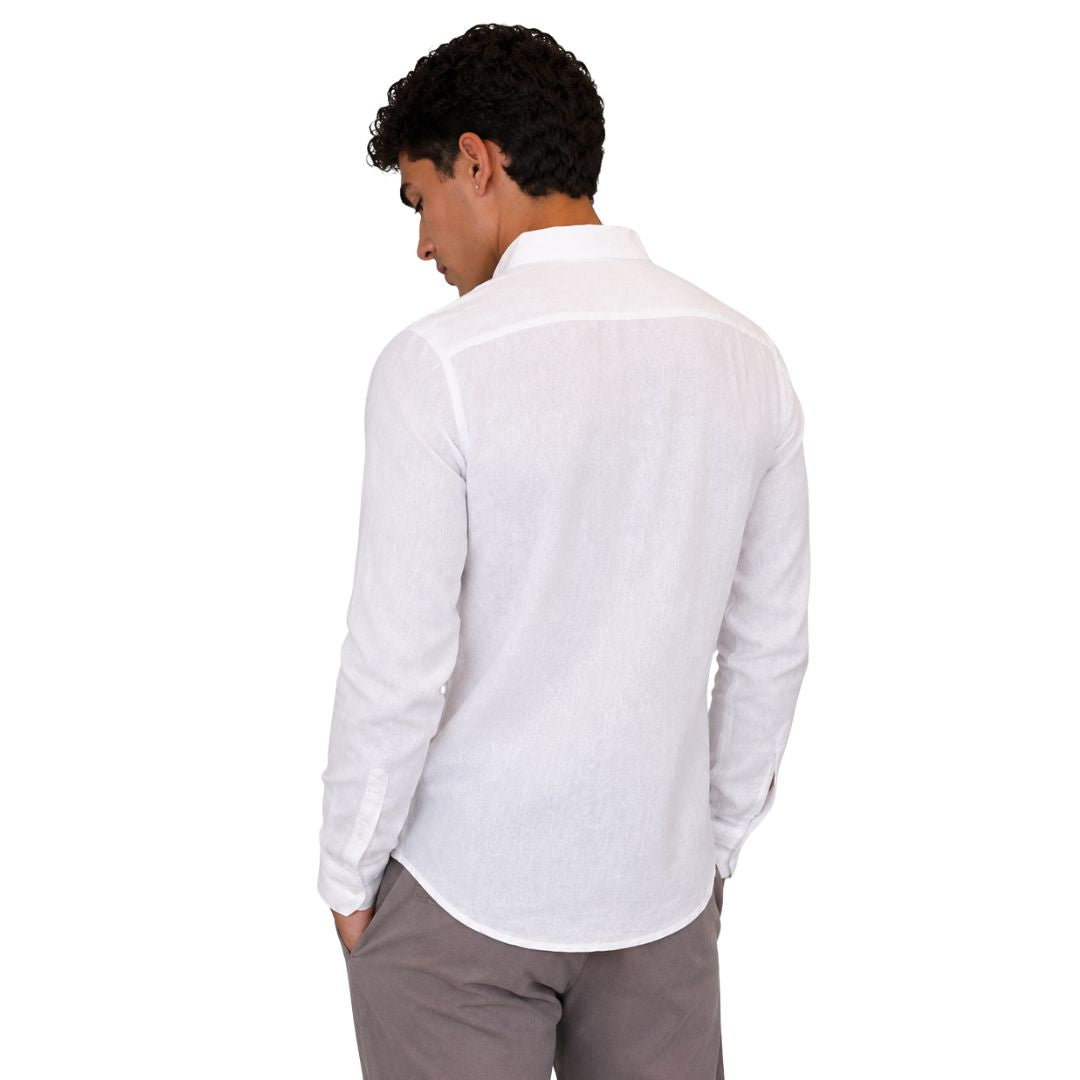 Camicia Uomo 100% Lino Manica Lunga Made in Italy