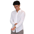 Camicia Uomo 100% Lino Manica Lunga Made in Italy