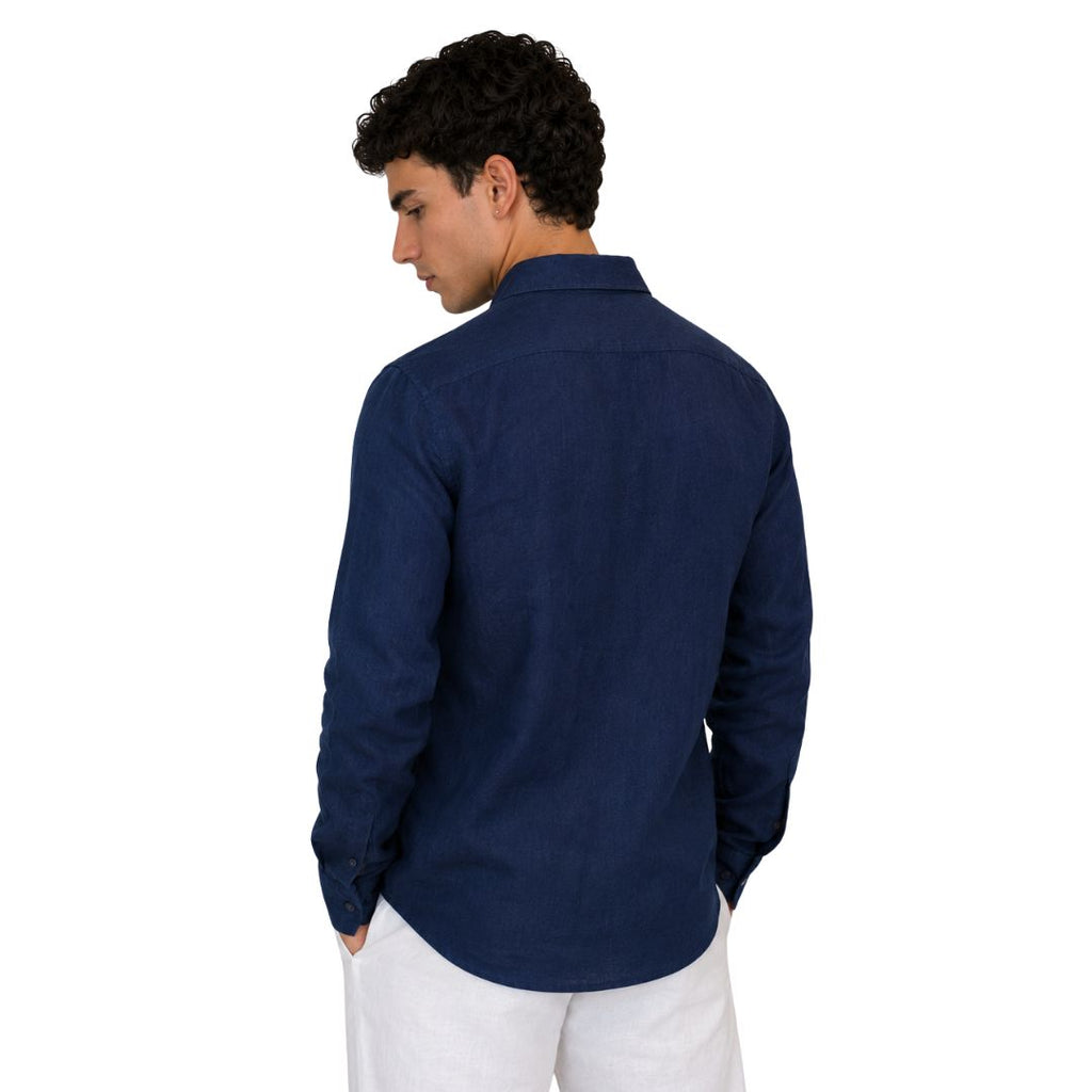 Camicia Uomo 100% Lino Manica Lunga Made in Italy