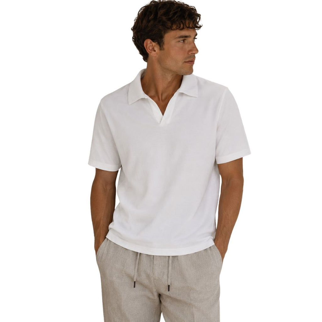 Polo uomo a manica corta, 100% cotone tinta unita Made in Italy