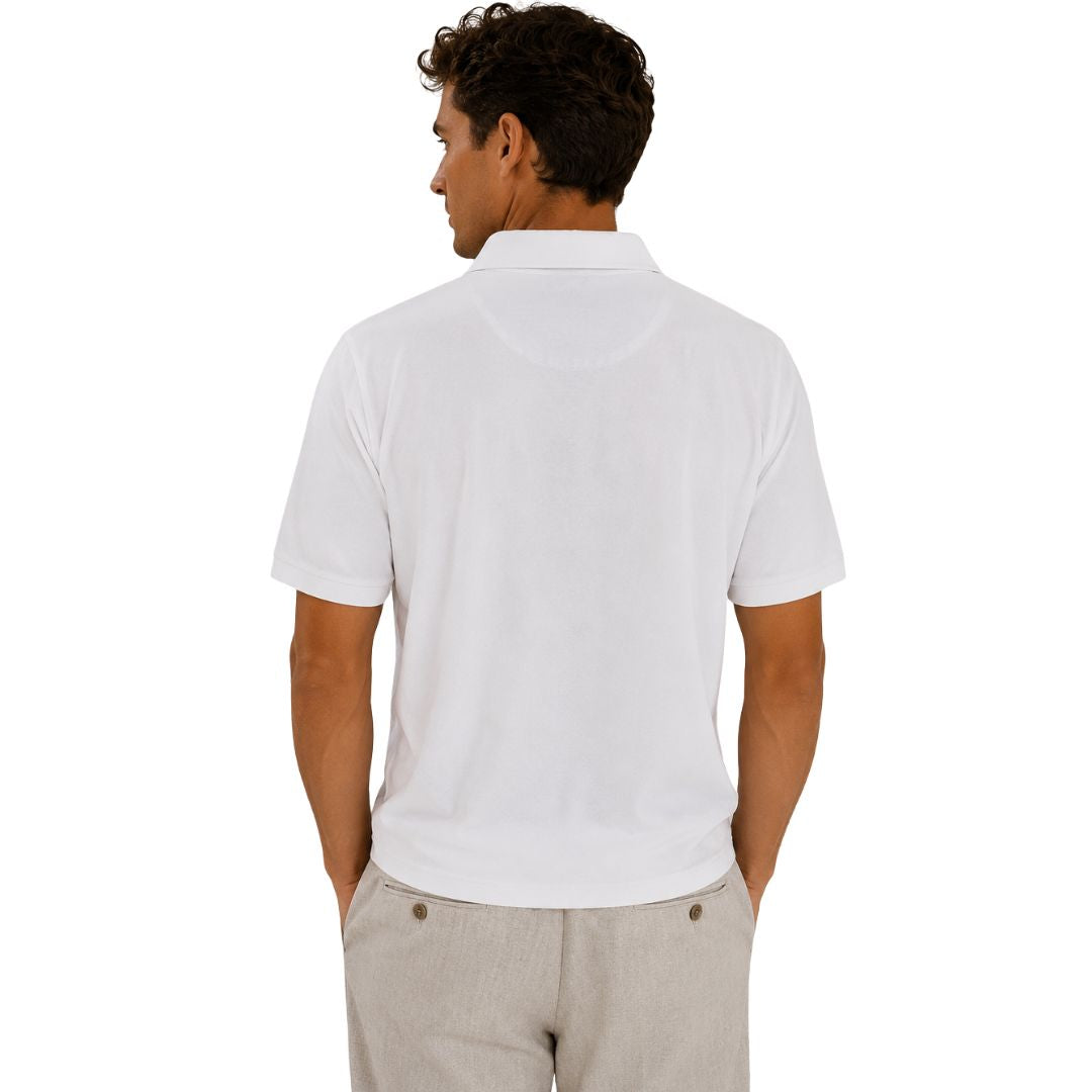 Polo uomo a manica corta, 100% cotone tinta unita Made in Italy