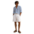 Shorts uomo in 100% lino, con vita elasticizzata e tasche Made in Italy