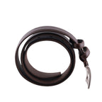 Cintura uomo in pelle con cuciture rinforzate e fibbia metallica satinata