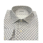 Camicia Uomo Classica in Elastam Fantasia Fiori Geometrici