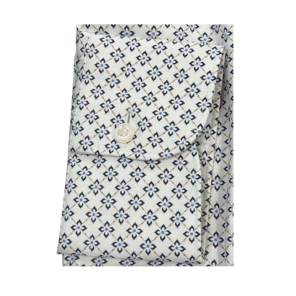 Camicia Uomo Classica in Elastam Fantasia Fiori Geometrici