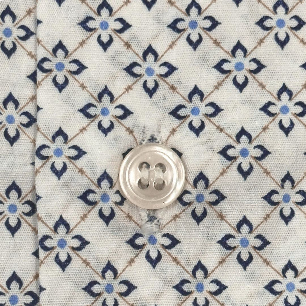 Camicia Uomo Classica in Elastam Fantasia Fiori Geometrici
