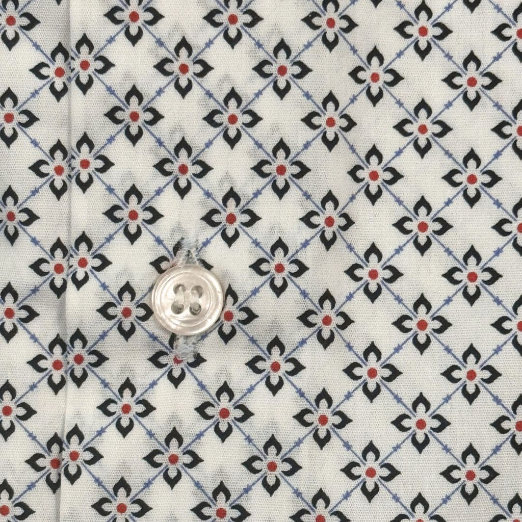 Camicia Uomo Classica in Elastam Fantasia Fiori Geometrici