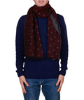 Sciarpa uomo misto lana, fantasia a pois reverse Made in Italy