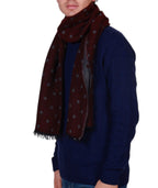 Sciarpa uomo misto lana, fantasia a pois reverse Made in Italy