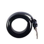 Cintura uomo in pelle pieno fiore con cuciture rinforzate e fibbia metallica