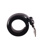 Cintura uomo in pelle pieno fiore con cuciture rinforzate e fibbia metallica