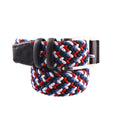 Cintura intrecciata in elastam, rosso, blu, bianco e nero