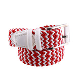 Cintura intrecciata elasticizzata bianco e rosso