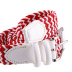Cintura intrecciata elasticizzata bianco e rosso